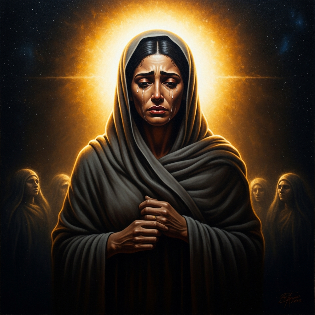 Ninhursag, the birth-goddess, weeps over what Enlil has done to the children she shaped.