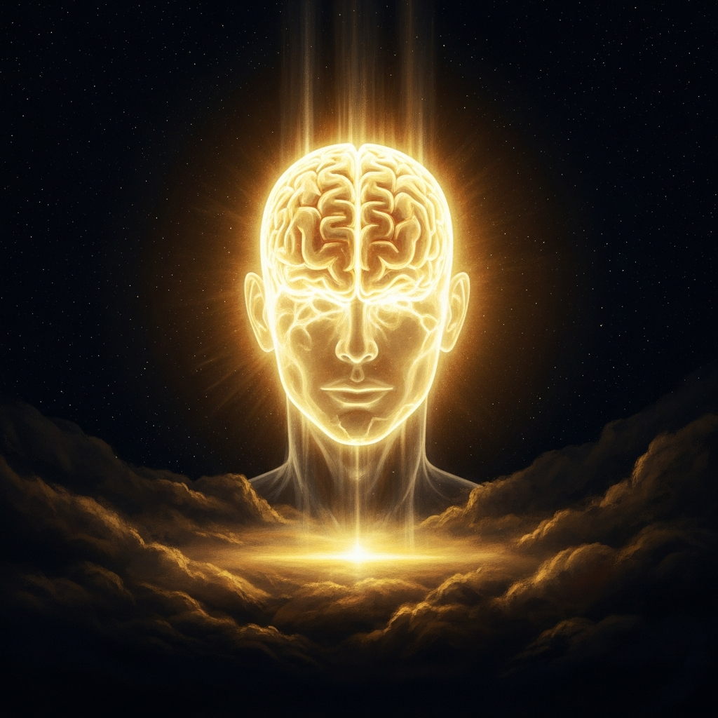 The mind suspended in empty space — no eyes, no ears, no body, no sensation — and yet undeniably present to itself: the Floating Man, philosophy's first pure thought experiment, drawn in the margin of the *Shifa.*
