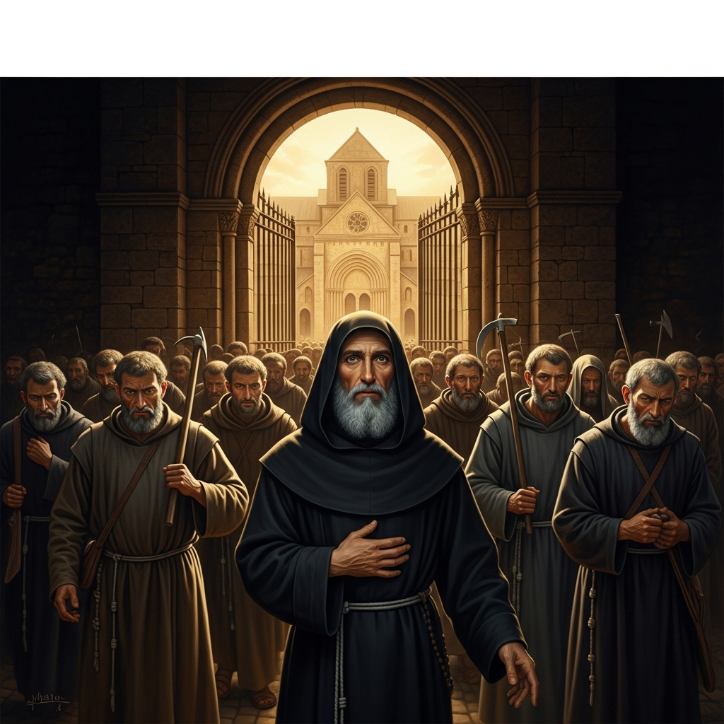 Bernard arrives at the gates of Cîteaux with thirty men he has recruited over a single winter — relatives, friends, men who were going to do other things with their lives.