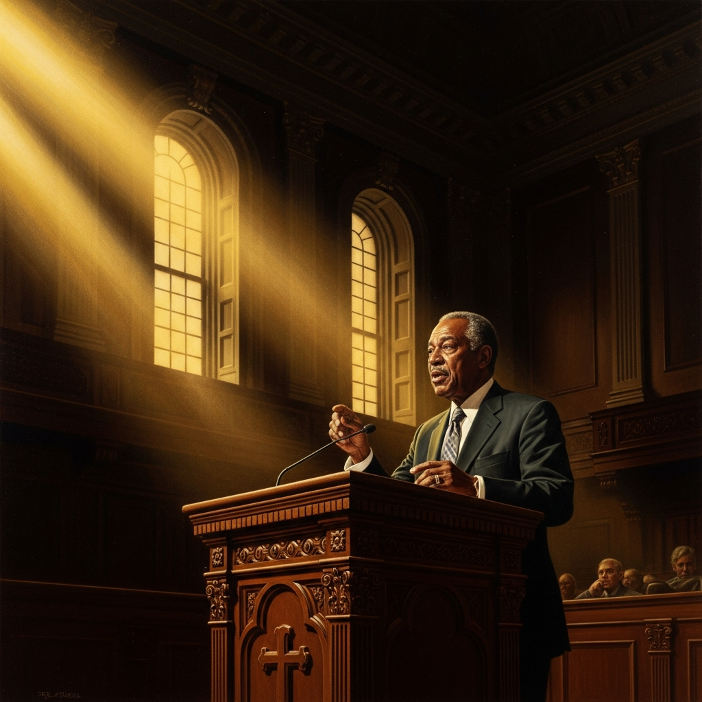 Cone lecturing at Union Theological Seminary, where he taught for nearly fifty years and trained two generations of Black liberation theologians.