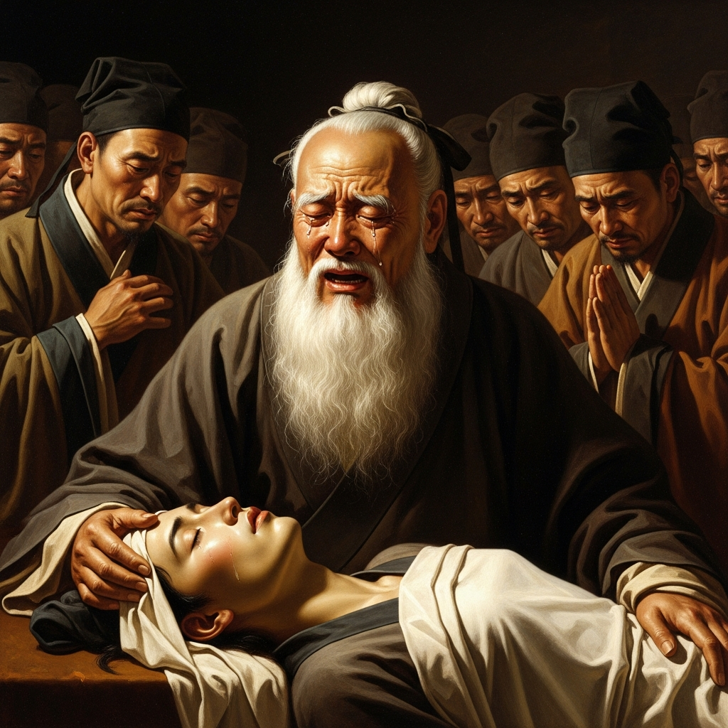 Confucius weeps over the body of Yan Hui — the only student he called genuinely good — without restraint or apology.