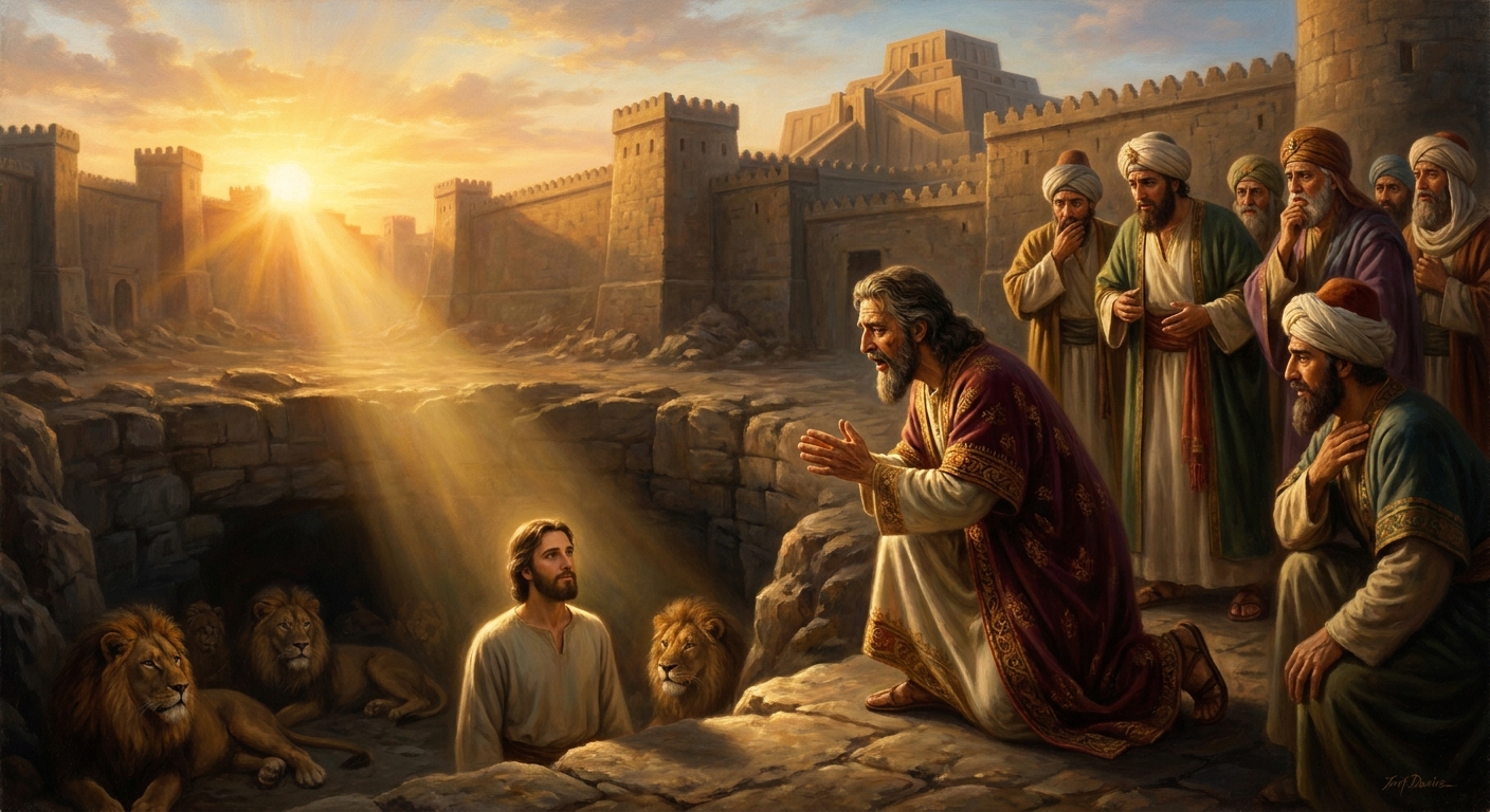 Dawn at the pit. Darius calls Daniel by name.
