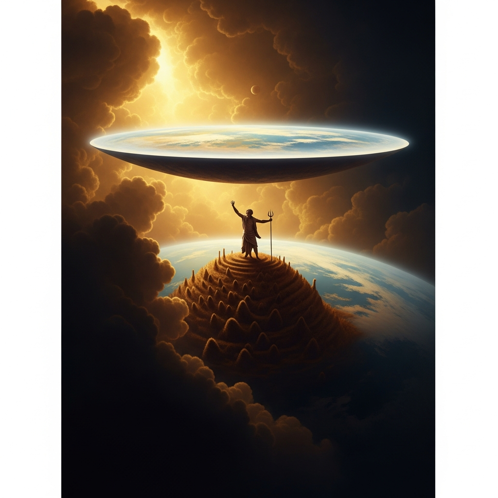Amma forms the earth as a flat disk and reaches down to couple with it. The earth resists him: a termite mound rises like a clitoris and refuses. He cuts it away. The first child of that violence will be born lame.