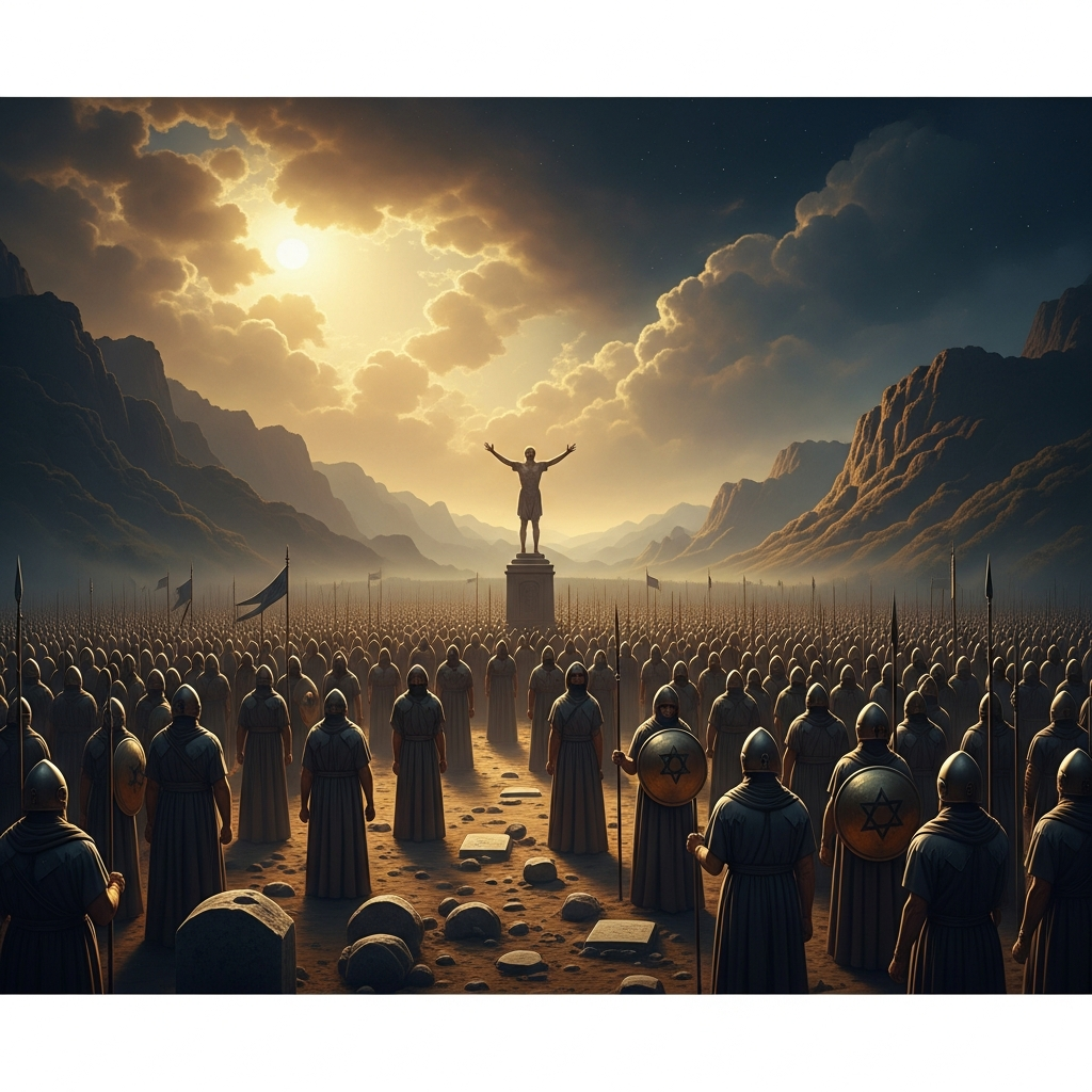 The breath enters. All of them at once. The vast army opens its eyes in the same moment and stands — not stumbling, not dazed, but upright, as if they had never been absent. The valley that was a graveyard is now a parade ground. The house of Israel is alive.