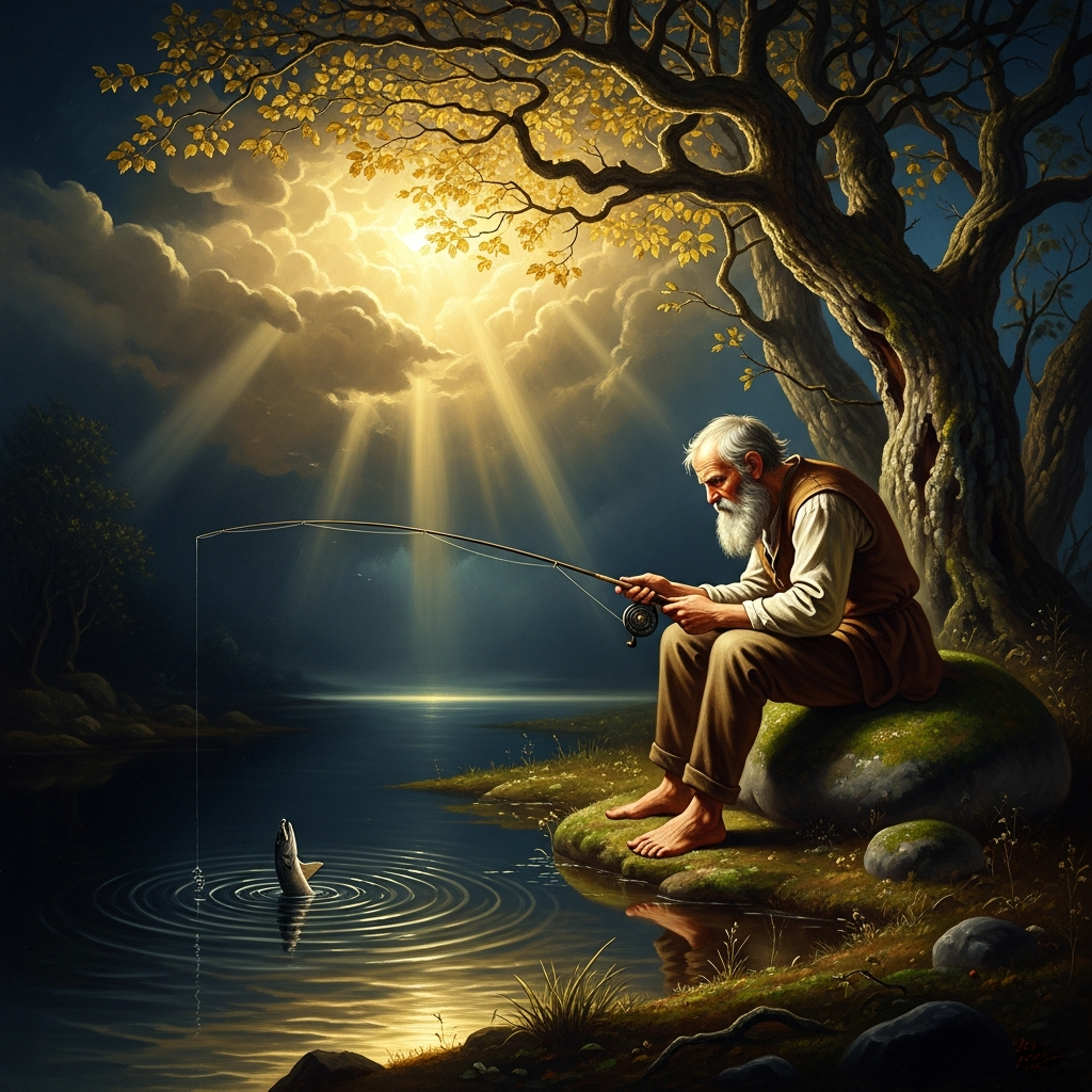 Finnegas at the pool of Fec — seven years of fishing, the hazels overhead, the certainty that the salmon will rise and the certainty that it has just risen for someone else.