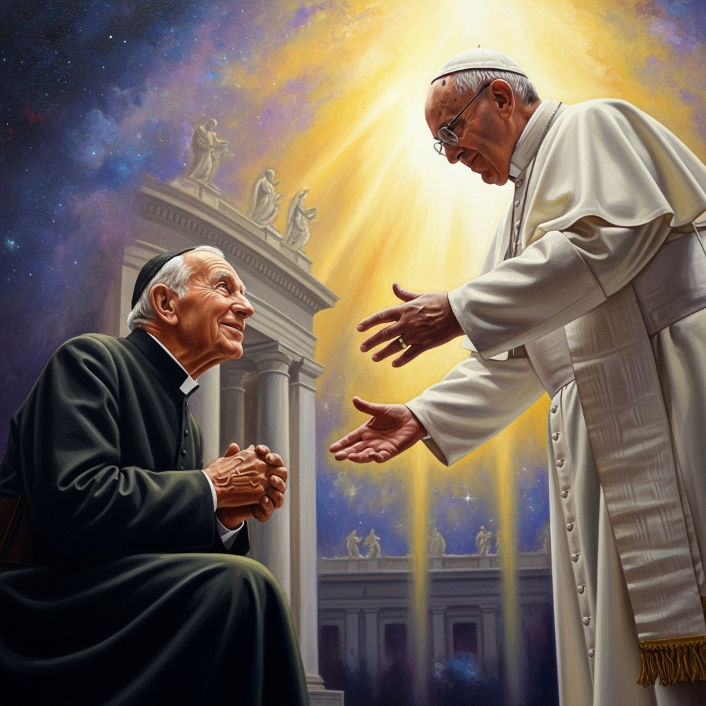 Gutiérrez meets Pope Francis at the Vatican, 2015 — after four decades under Vatican suspicion, the Jesuit pope welcomes the architect of liberation theology as a teacher.