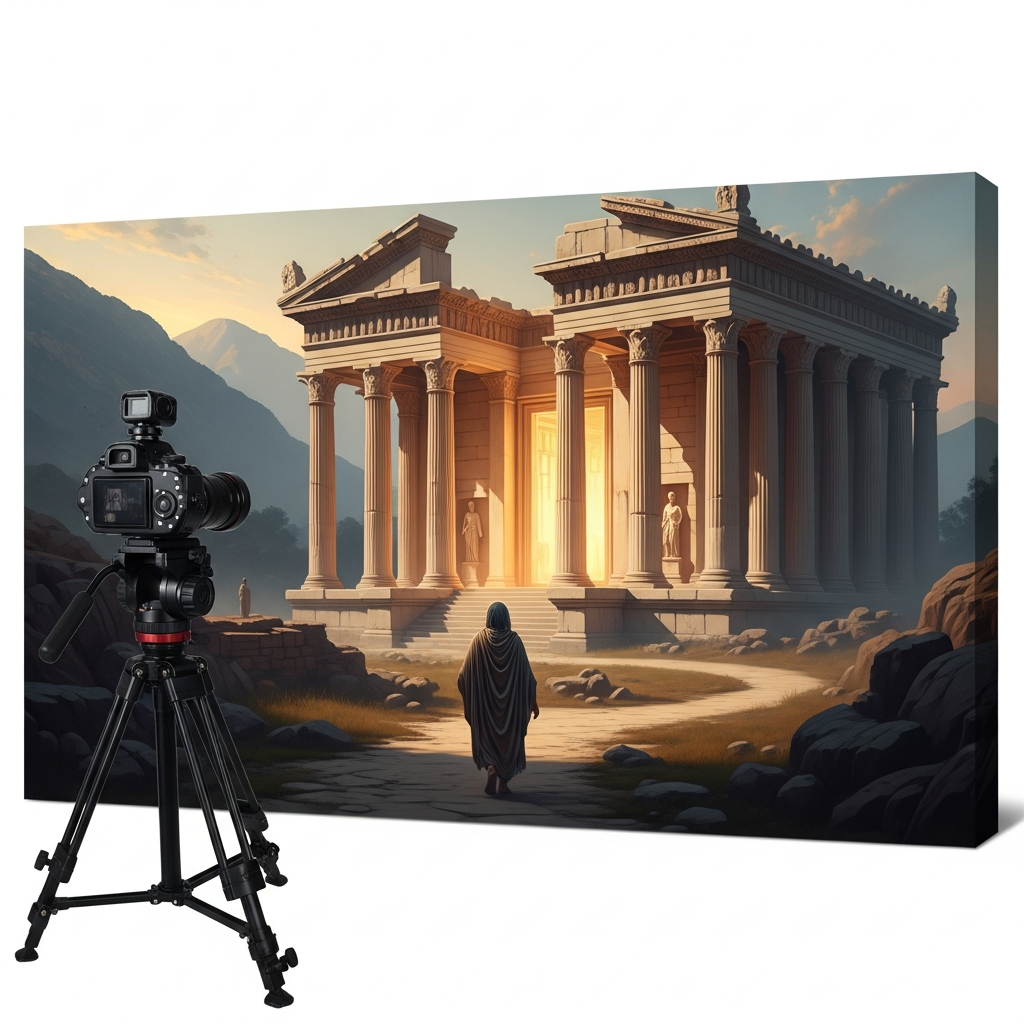 He deposits his book in the inner chamber of the temple of Artemis at Ephesus — one of the seven wonders of the world — and walks away into the mountains, alone.