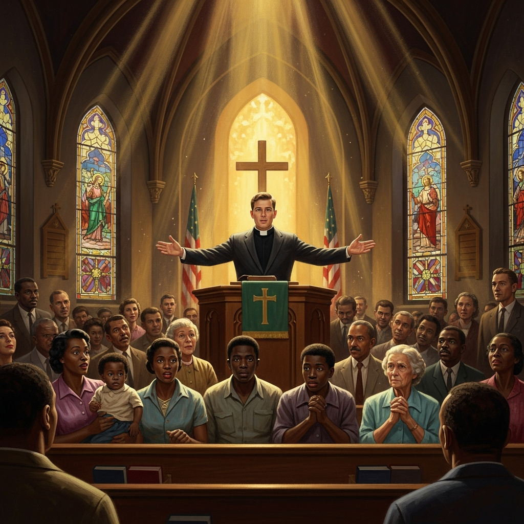 Indianapolis 1955: a twenty-four-year-old white preacher integrates his congregation in a city where the Klan still meets openly.