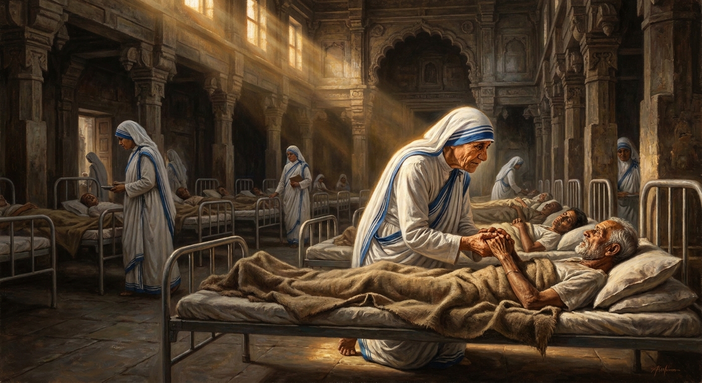 Nirmal Hriday — the Home for the Dying at Kalighat, Calcutta, opened 1952 in a former Kali temple.