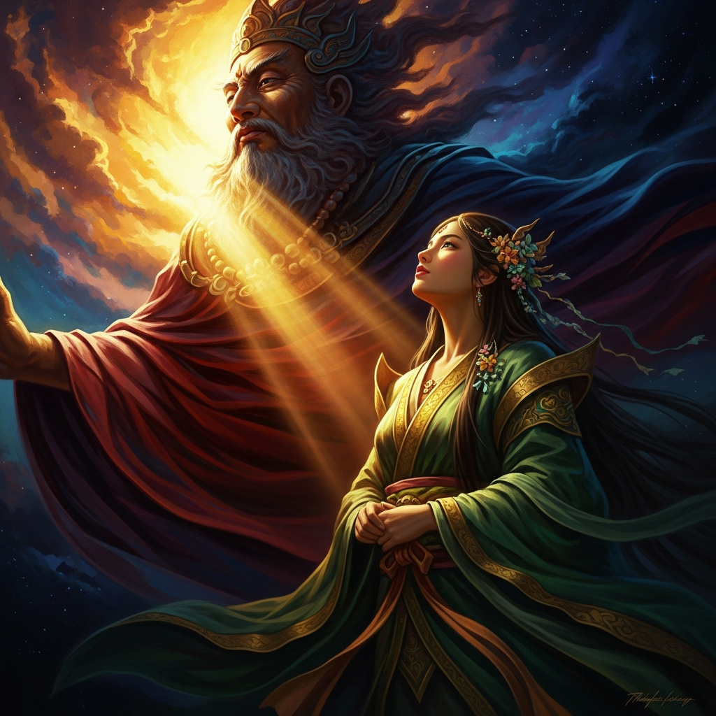 Thitmanit at her father's bedside: the daughter who will not lose another family member, her hands moving over the king's fever with the calm of someone who knows the cure and is applying it.