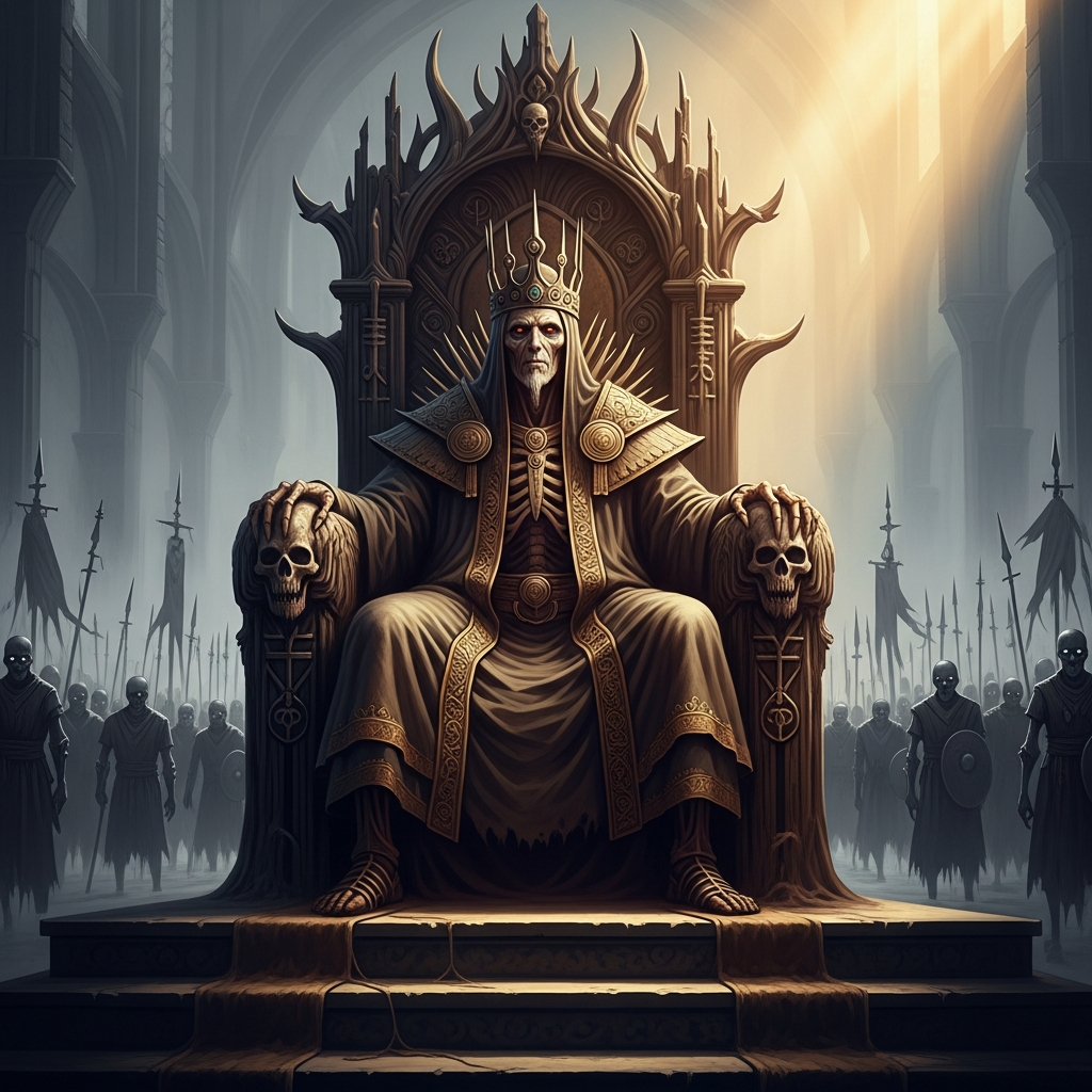 Koschei on his throne in the kingdom of the undying — gaunt, ancient, his eyes the colour of old bone, armies of the never-dead ranked behind him in the grey light of a world without weather