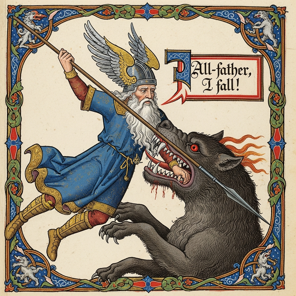 Odin Charges Fenrir