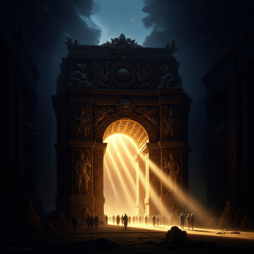 The threshold of Milu's domain beneath the sea — the man's soul at the boundary, the kahuna's voice reaching it from the world above like a rope let down into a well.