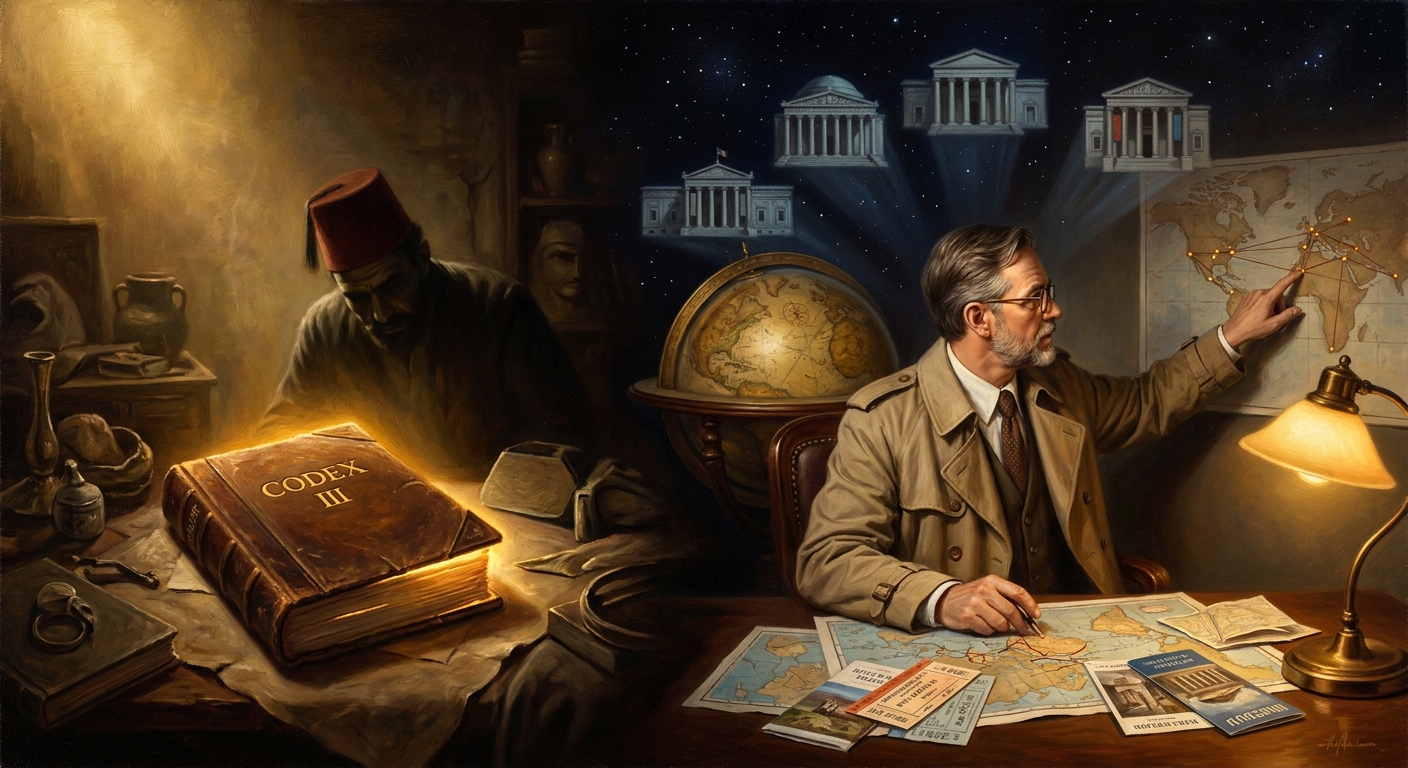 Cairo, 1948 — Codex III on the antiquities black market; James Robinson, twenty years later, chasing each codex to a different museum on three continents.