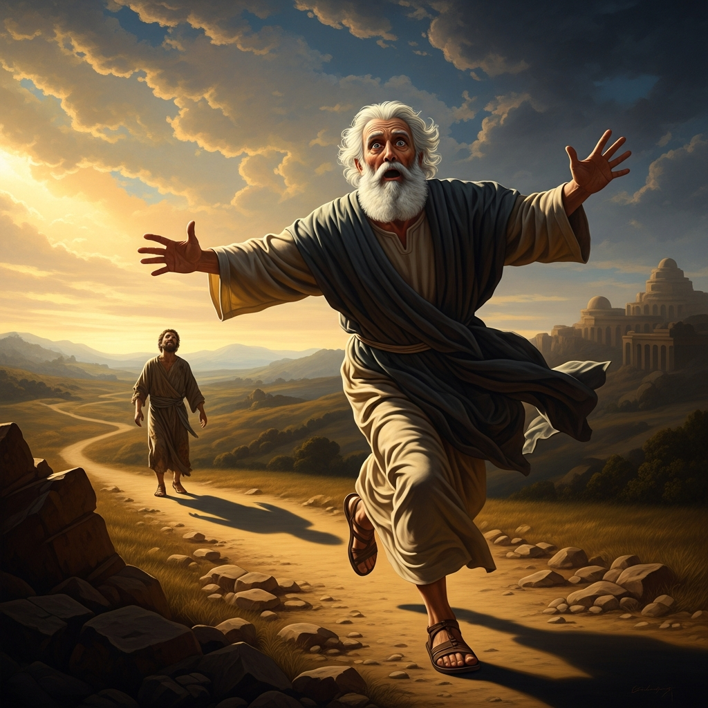 The father sees him while he is still far off — which means he has been looking. He does not wait for the speech. He runs. In a culture where elder men do not run, he runs.