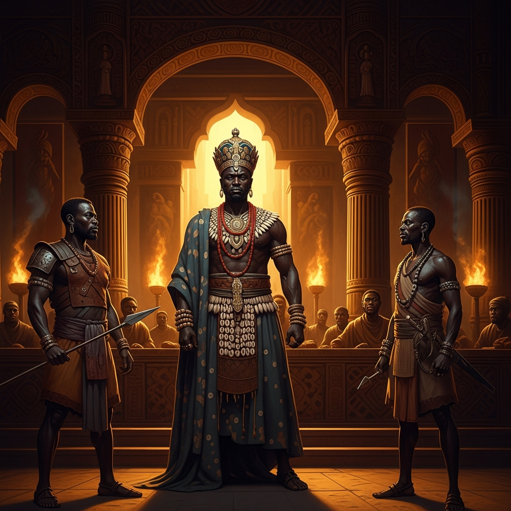 In the council of Oyo-Ile, Sango faces his two generals — Gbonka and Timi — and tries to set them against one another. The plan will not survive the morning.