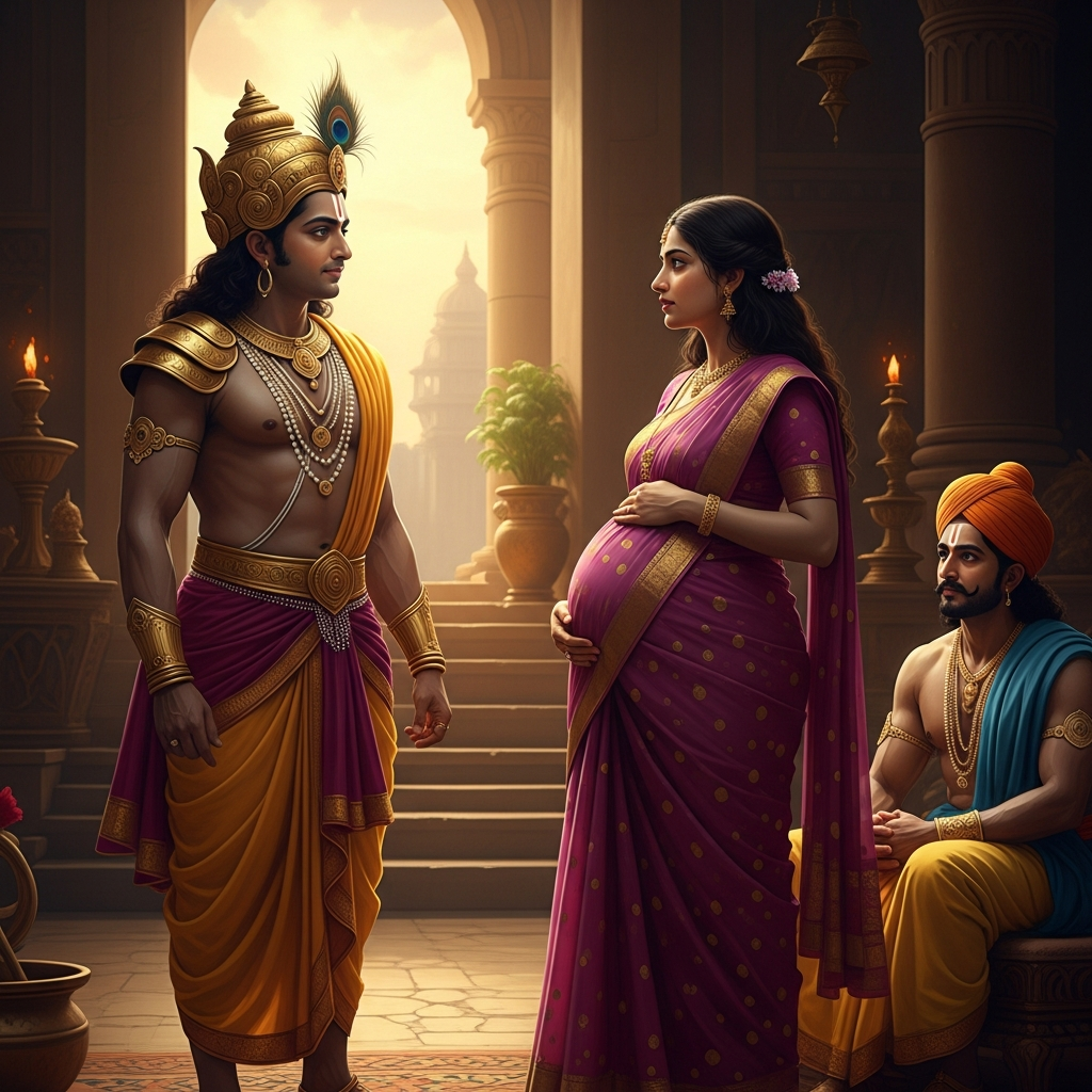 She stands in Dushyanta's court, visibly pregnant, and watches his face for the recognition that does not come. He looks at her the way a man looks at a stranger who claims to know him: politely, distantly, with no corresponding memory behind his eyes.