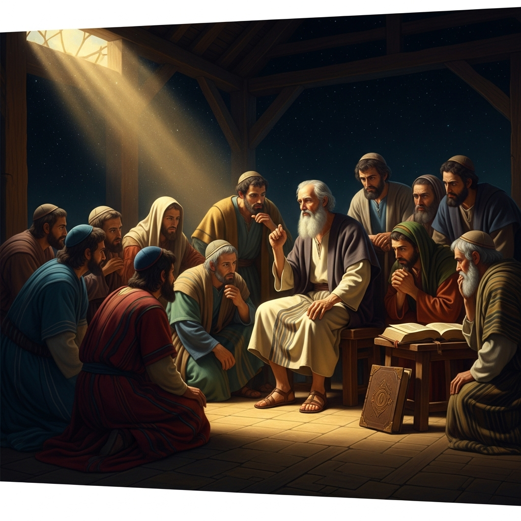 In the great assembly of the Idra Rabba, the Companions gather around the old master in a threshing house to receive the secrets that could not be spoken until the cave had been endured.