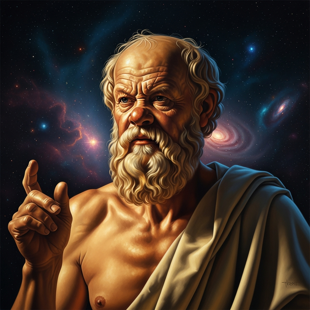 Socrates's friends gathered in the Athenian prison on the last morning — Phaedo, Crito, Simmias, Cebes — listening as the philosopher they came to rescue explains, with the patience of a man who has thought about this for forty years, why he will not go.