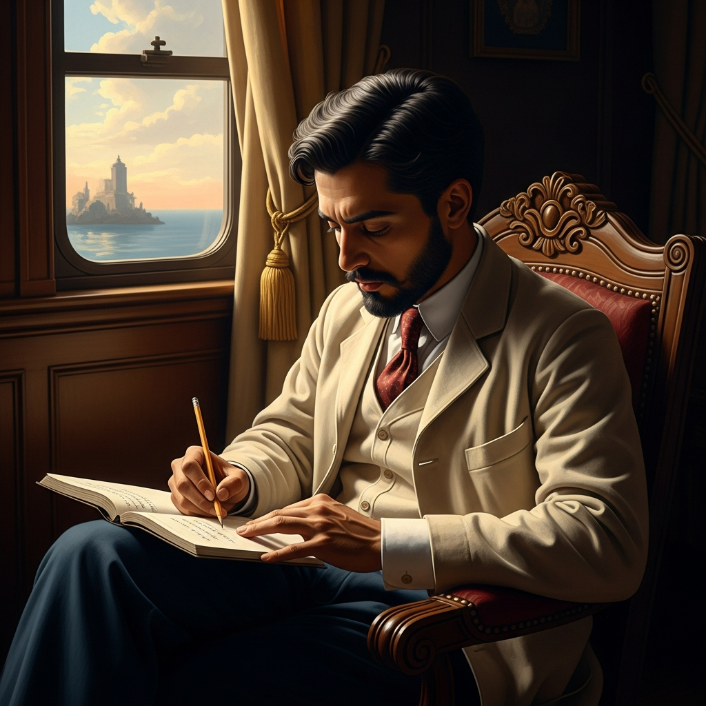On the steamship from Calcutta to London in 1912, in pencil on small notebooks, he translates his Bengali poems into English for the first time. He has been ill. The translations are exercises in convalescence. He does not know yet what they are.