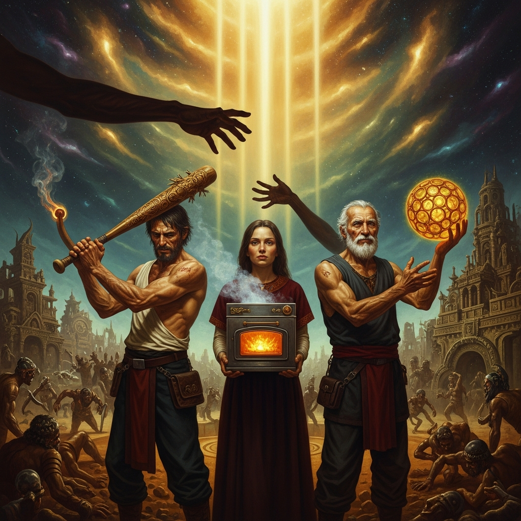 They survive the trial-houses, beat the Lords at their own ballgame, and accept the trick of the oven.