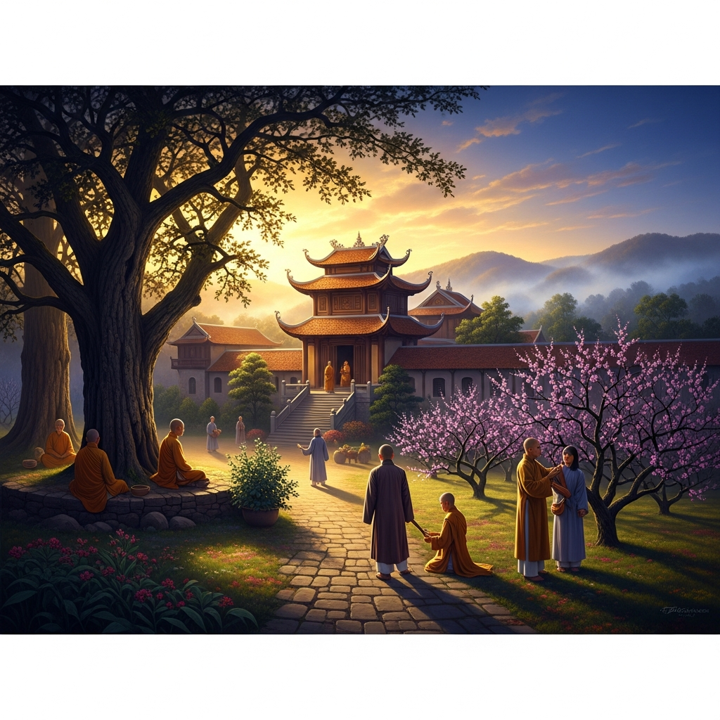 Plum Village, France — the monastery in exile Nhat Hanh founds in 1982, where the engaged Buddhism forged in wartime becomes a practice for peacetime.