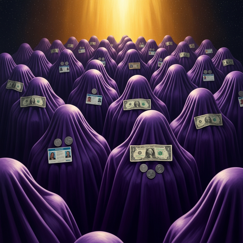 Thirty-nine bodies are found three days later, each draped in purple shrouds, each with $5.75 and a photo ID.