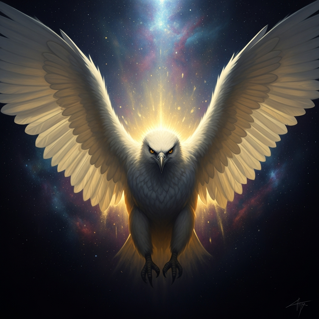 Portrait of The Anqa — The Phoenix of Wisdom