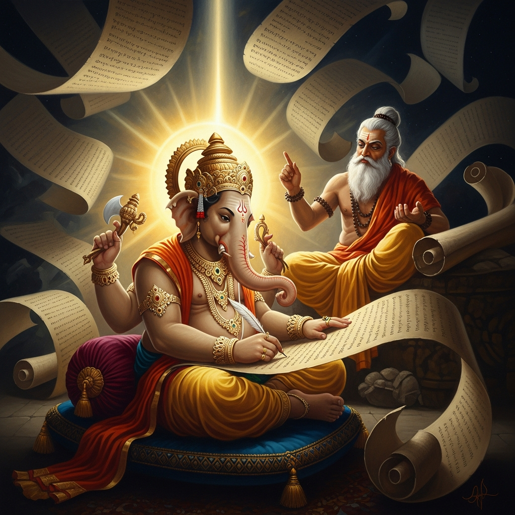 Ganesh Writes the Mahabharata: The Tusk That Became a Pen — hero image