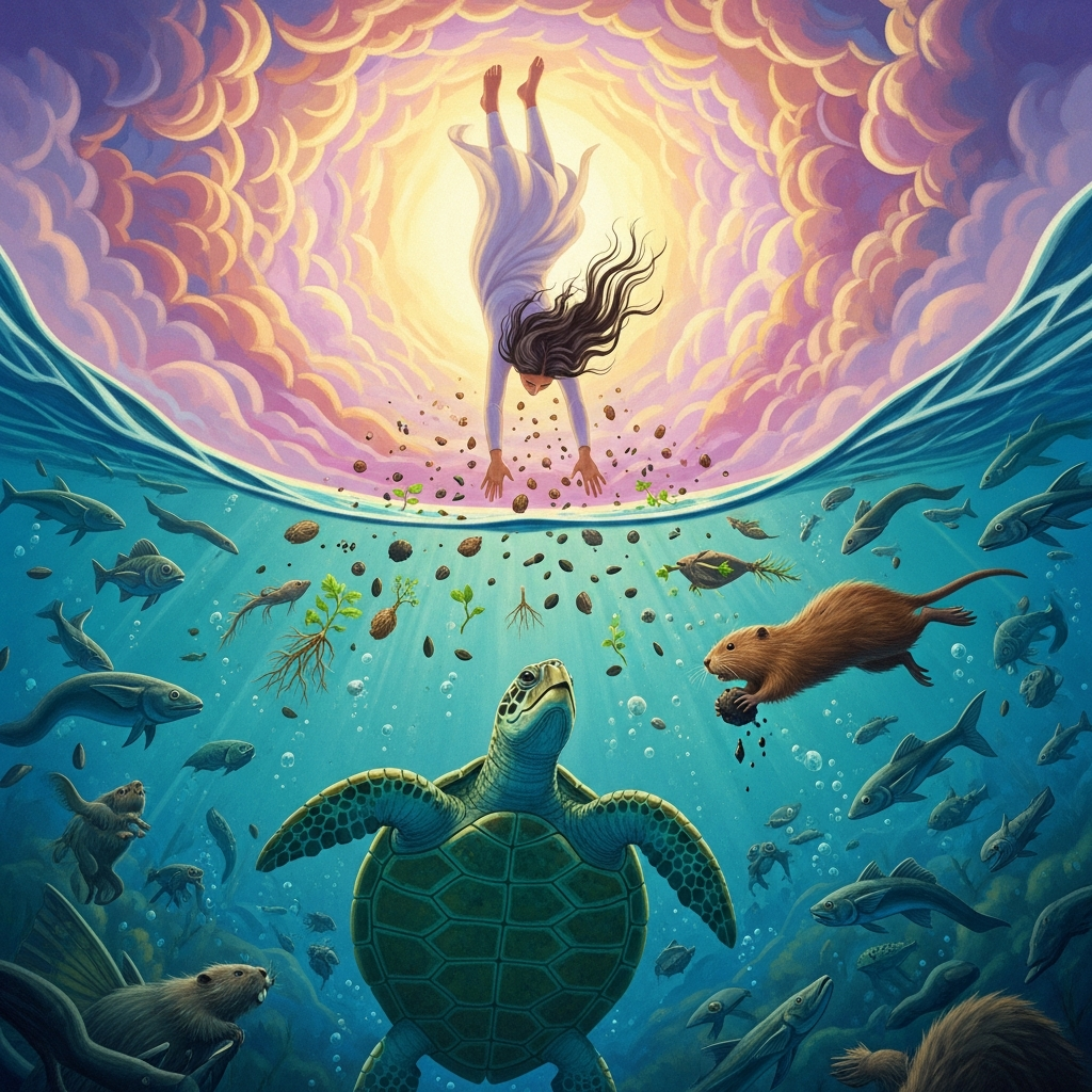 Sky Woman Falls onto the Turtle's Back — hero image